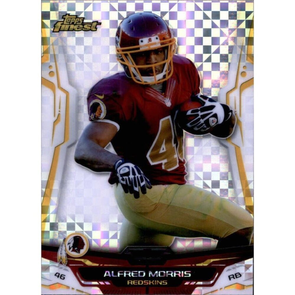 2014 Finest Xfractors Washington Redskins Football Card #66 Alfred Morris